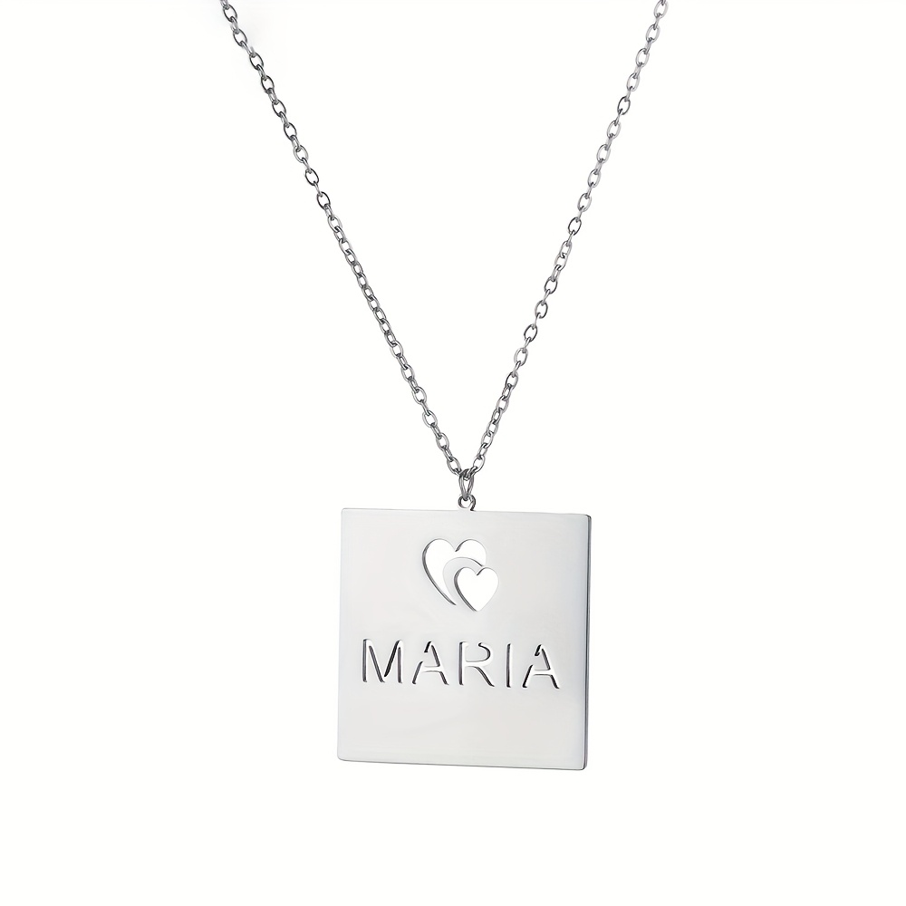 Women's Custom Hollow Heart Name Necklace — Personalized Gift